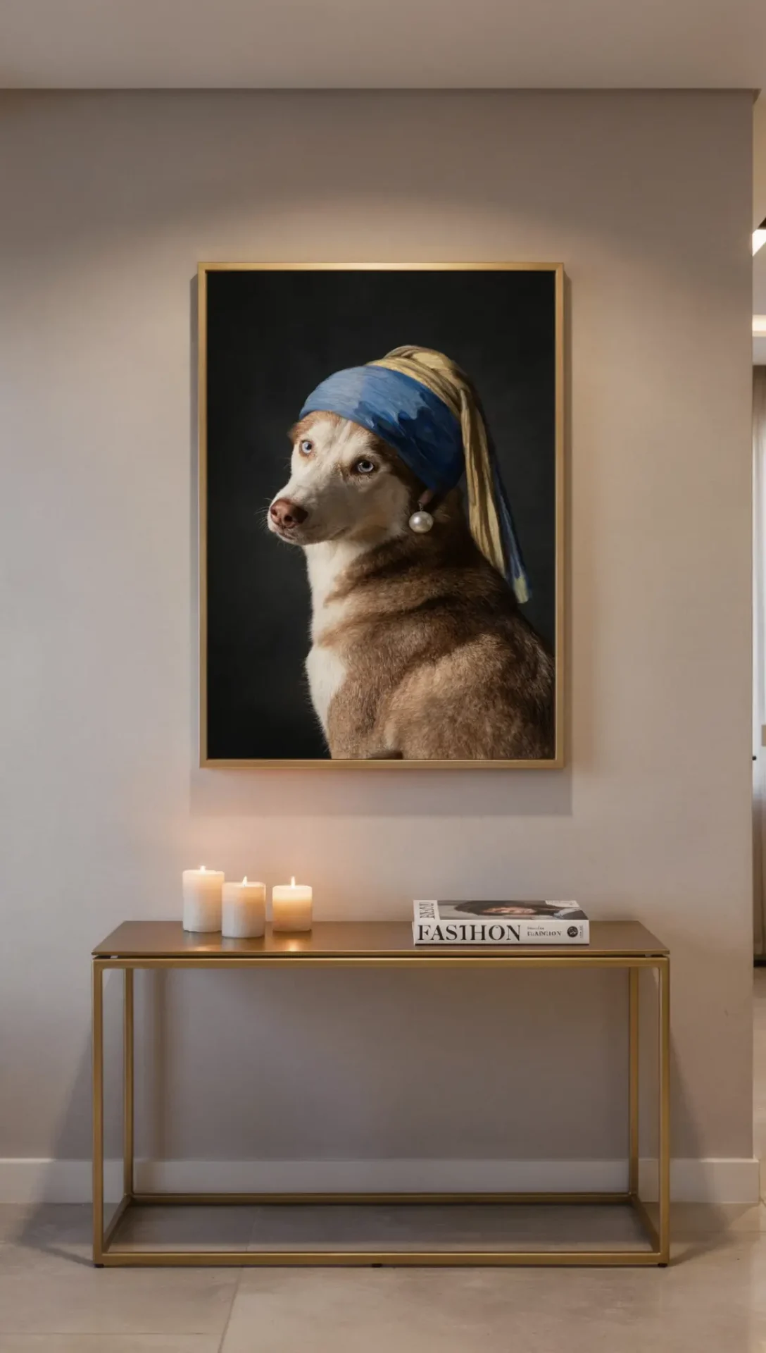 A husky relaxing on a luxury white beach lounger